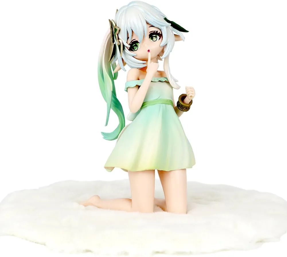Nahida Figure Statue - 17cm Kneel on The Mat Girl Figure Model, Anime Game Action Figure Sculpture - Cute Handmade Collectible Desktop Decoration Gifts for Fans