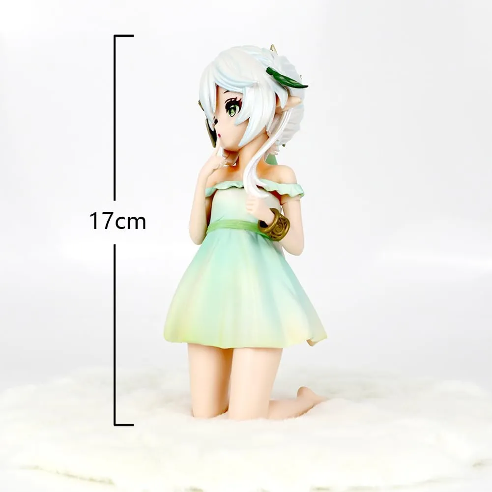 Nahida Figure Statue - 17cm Kneel on The Mat Girl Figure Model, Anime Game Action Figure Sculpture - Cute Handmade Collectible Desktop Decoration Gifts for Fans