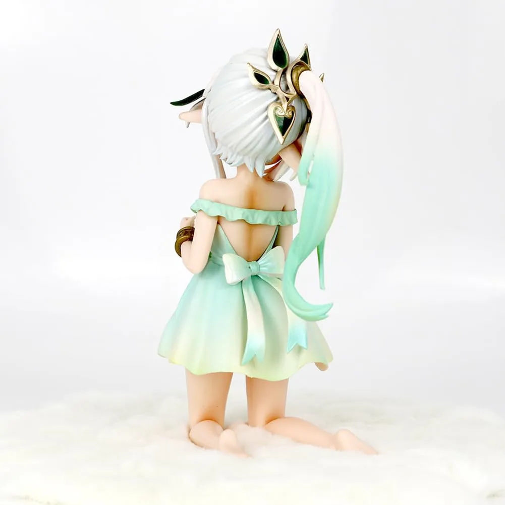 Nahida Figure Statue - 17cm Kneel on The Mat Girl Figure Model, Anime Game Action Figure Sculpture - Cute Handmade Collectible Desktop Decoration Gifts for Fans