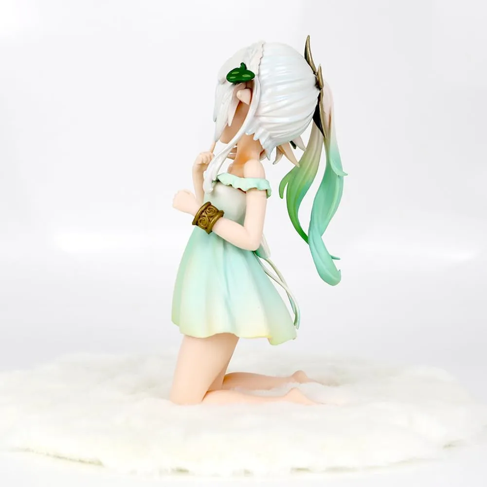Nahida Figure Statue - 17cm Kneel on The Mat Girl Figure Model, Anime Game Action Figure Sculpture - Cute Handmade Collectible Desktop Decoration Gifts for Fans