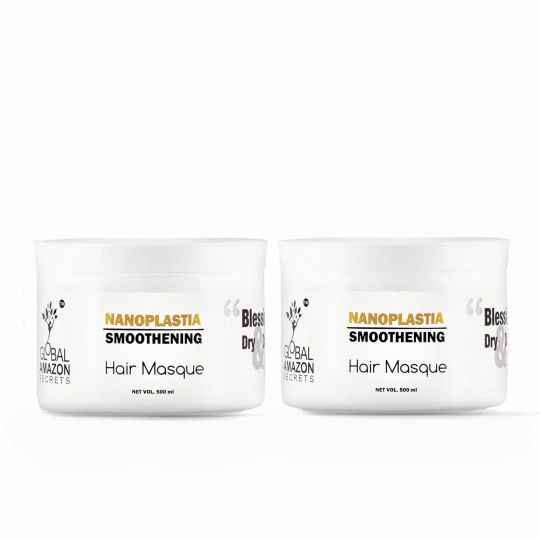 Nanoplastia Hair Mask 1000ML (Pack of 2) | Hydrate without breakage | Lock moisture and Reduce Hairfall with Omega3 and Bio Keratin | Fizz Control | Sulphate & Paraben Free
