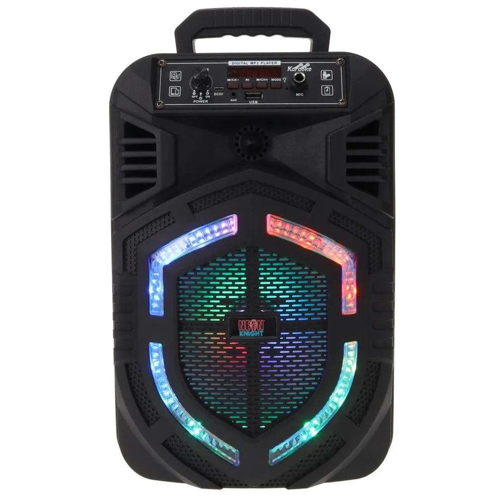 Neon Knight 8 inch Tailgate Bluetooth Speaker with Microphone NKTG - Portable Speaker for Karaoke Fun and Music Entertainment