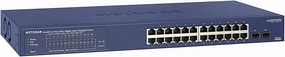 NETGEAR 24-Port Gigabit Ethernet Smart Managed Pro PoE Network Switch (GS724TP) - Hub with 24 x PoE  @ 190W, 2 x 1G SFP, Desktop/Rackmount, and ProSAFE Protection, Black, Grey