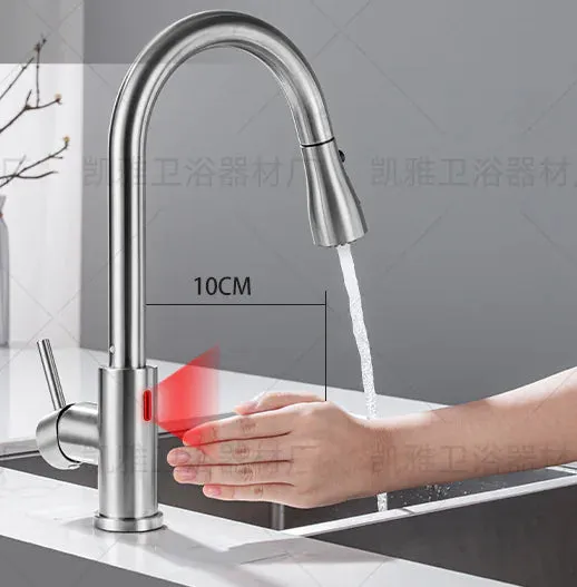 Never Touch The Faucet Again With Dirty Hands. Kitchen Smart Touch Faucet Will Turn On and Off