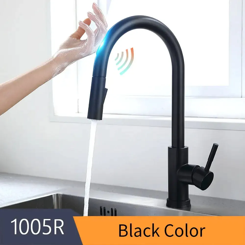 Never Touch The Faucet Again With Dirty Hands. Kitchen Smart Touch Faucet Will Turn On and Off