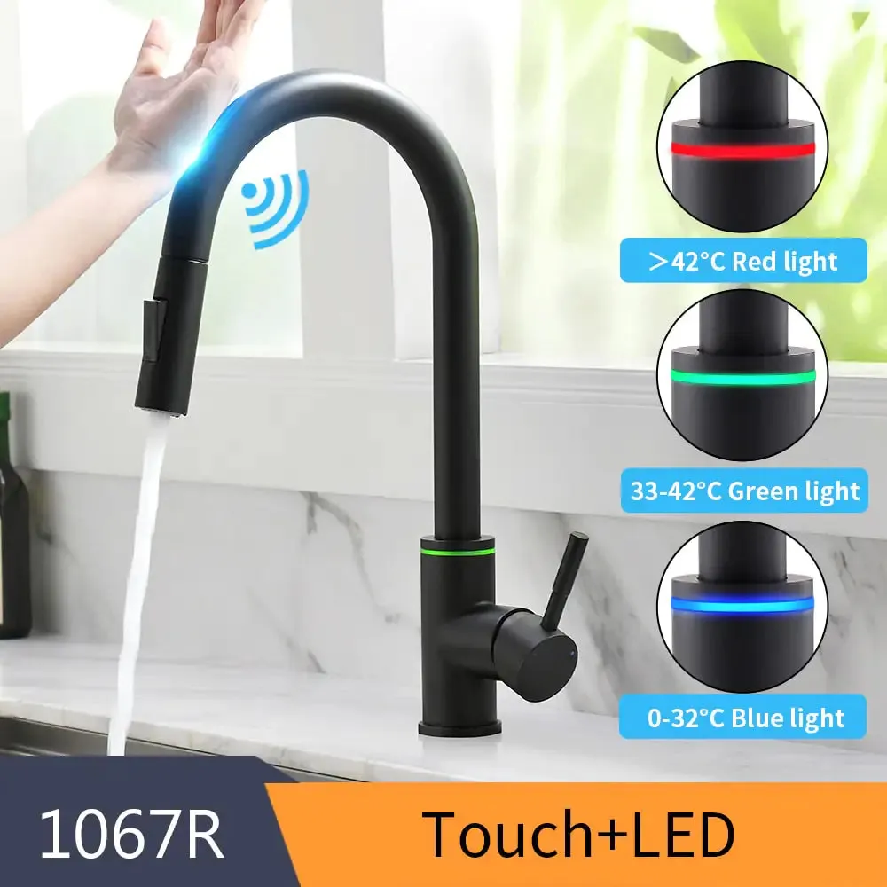 Never Touch The Faucet Again With Dirty Hands. Kitchen Smart Touch Faucet Will Turn On and Off