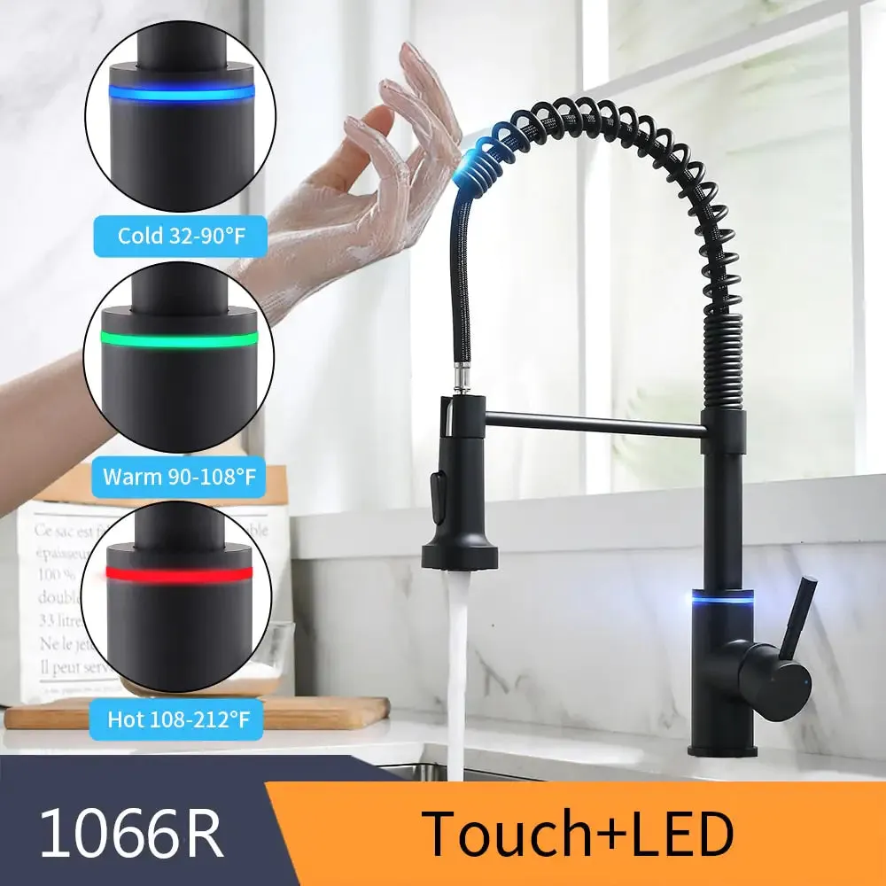 Never Touch The Faucet Again With Dirty Hands. Kitchen Smart Touch Faucet Will Turn On and Off