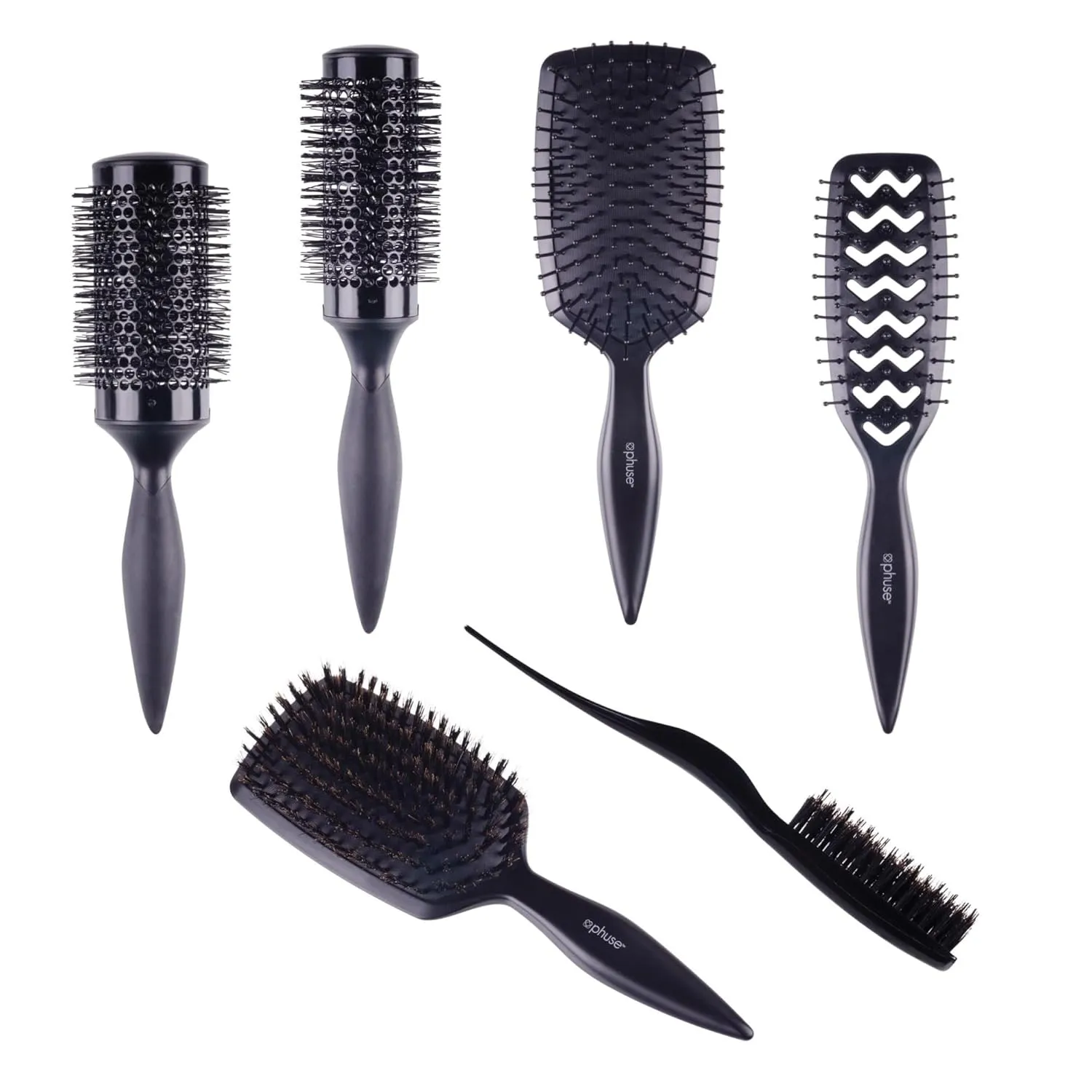 NEW Cricket Phuse Brush Bundle, Pillow Talk Paddle, Just Venting Vent, Boar to Be Wild, Need a Lift Teasing Brush, Lock, Style Barrel 2", Lock, Style Barrel 1.75" ($86 Value Set)
