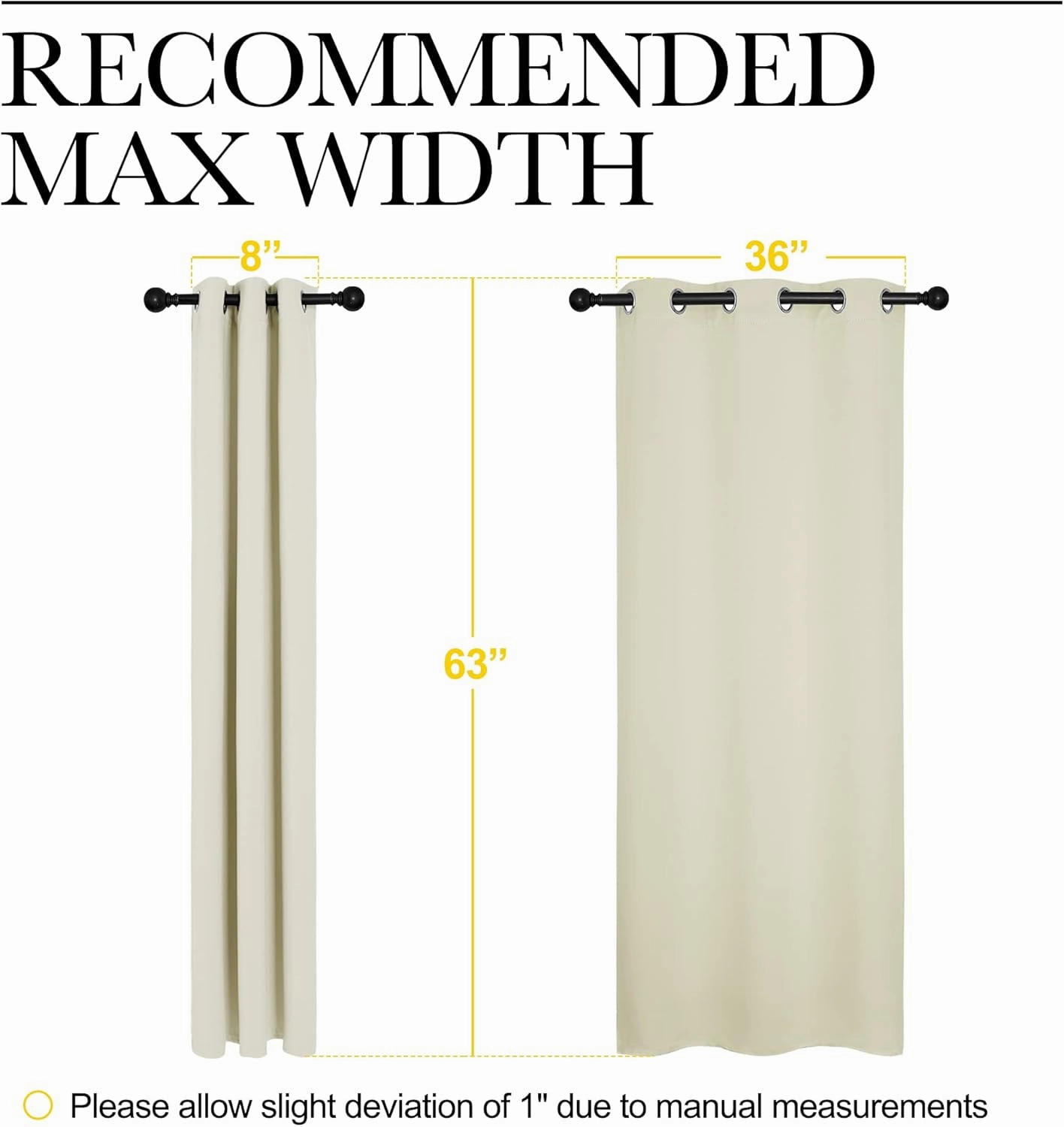 NICETOWN Kitchen Curtains for Decoration, Thermal Insulated Grommet Room Darkening Draperies/Panels for Laundry (Beige, 2 Panels, W42 x L63 inches)