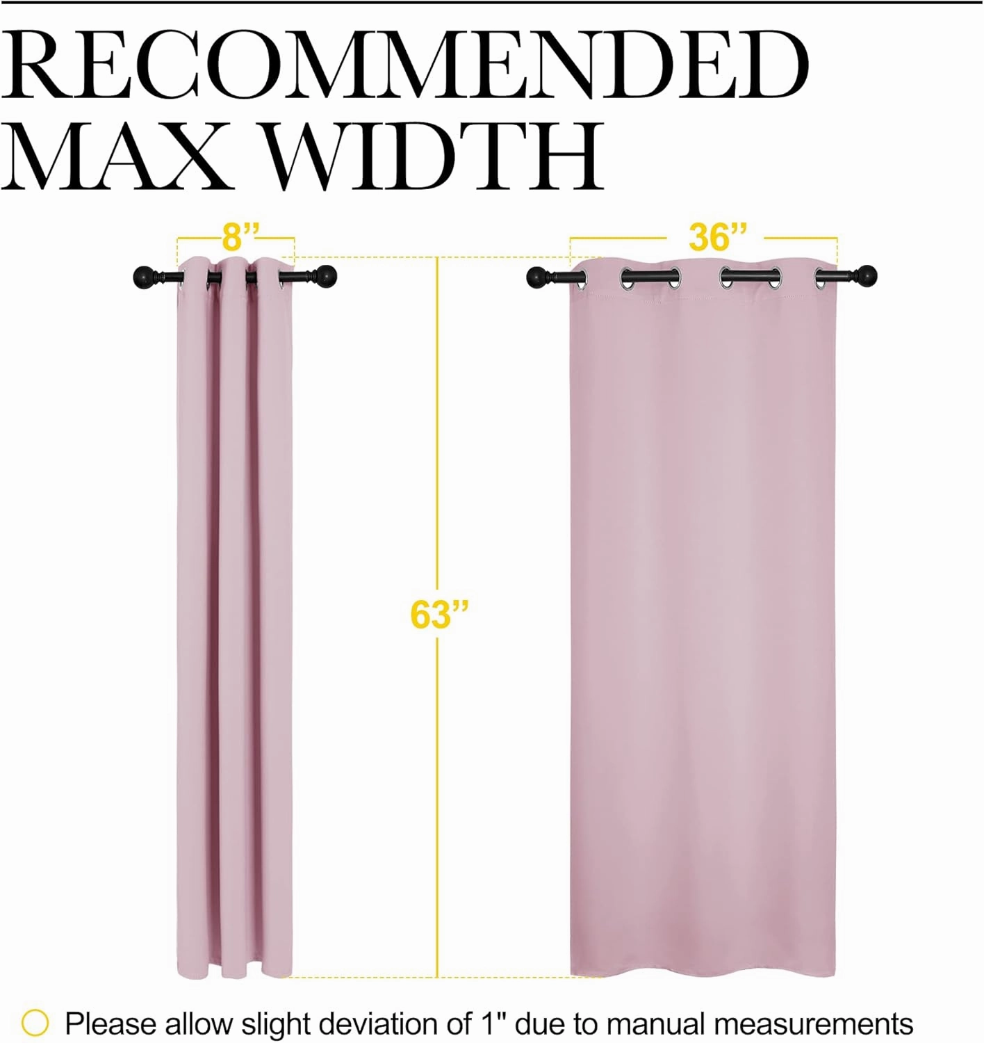 NICETOWN Nursery Essential Thermal Insulated Solid Grommet Top Blackout Curtains/Drapes (1 Pair, 42 x 63 inches in Baby Pink)