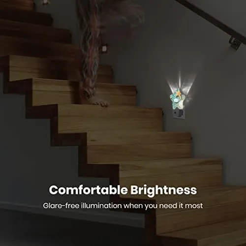 Night Light Plug-in into Wall Dusk to Dawn Smart Sensor White Led Nightlight for Bedroom Bathroom Kitchen Hallway Stairs Energy Efficient Decor Desk Lamp Beach Decor