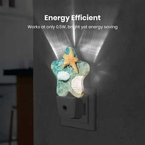 Night Light Plug-in into Wall Dusk to Dawn Smart Sensor White Led Nightlight for Bedroom Bathroom Kitchen Hallway Stairs Energy Efficient Decor Desk Lamp Beach Decor