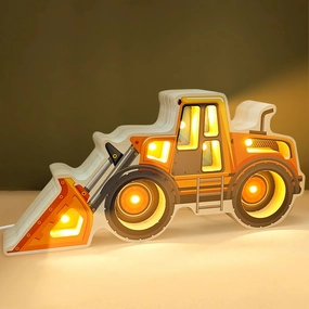 Night Light for Kids, Wooden Loader with Led Night Light, Nursery Nightlight for Toddler Ages 3  Boys and Girls, Cute Lamps for Birthday Gift, Christmas, New Year, Kids Room Decor, Bedroom