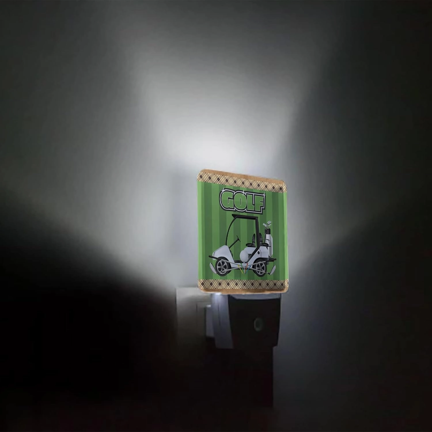 Night Light Plug in LED Night Lamp Automatic Sensor Kids Night Lights Plug into Wall, Ball Sports Theme Cartoon Golf Cart Green Stripe Texture Night-Lights for Bedroom Bathroom Kitchen Hallway Decor