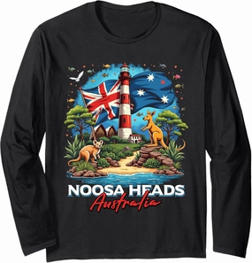 Noosa Heads Australia Flag Australian Vacation Souvenir Long Sleeve T-Shirt