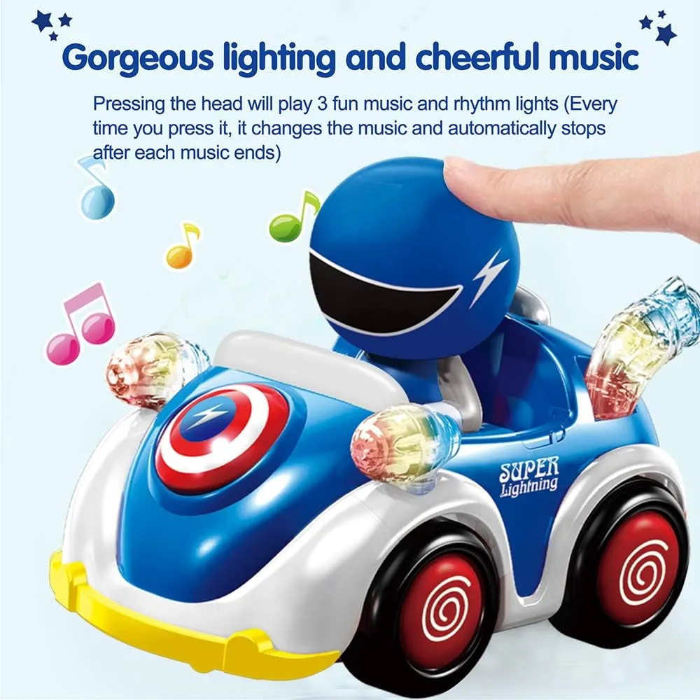 NQD RC Cars Remote Control Car for Toddlers 1 2 3 4 5 6 Year Old Baby Toddlers Children STEM RC Cartoon Race Car Toys for Kids with Music and Lights Christmas Birthday Gifts Boys Girls