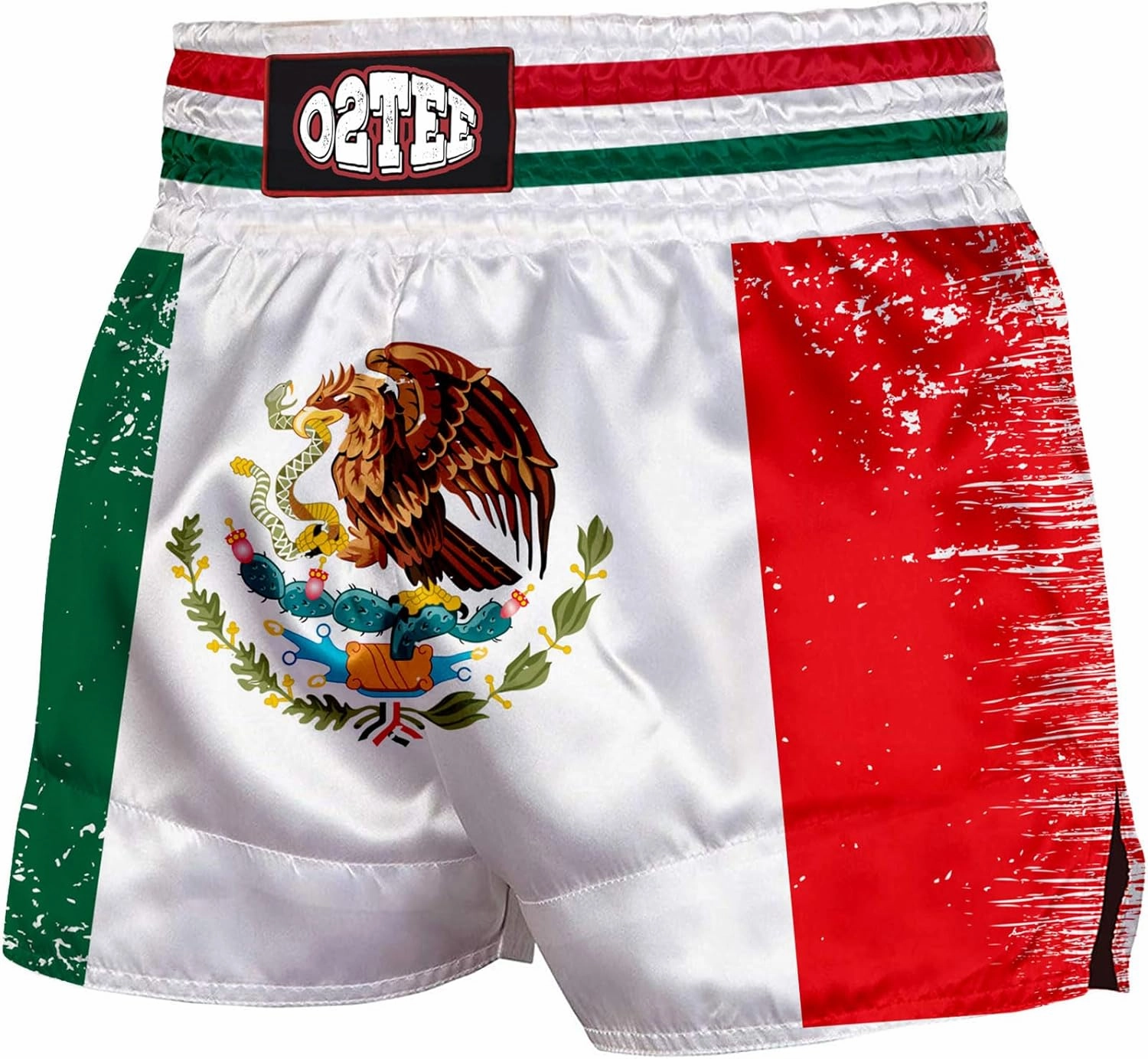O2TEE Muay Thai Shorts Boxing Shorts MMA Kickboxing Traditional Styles Nation Shorts