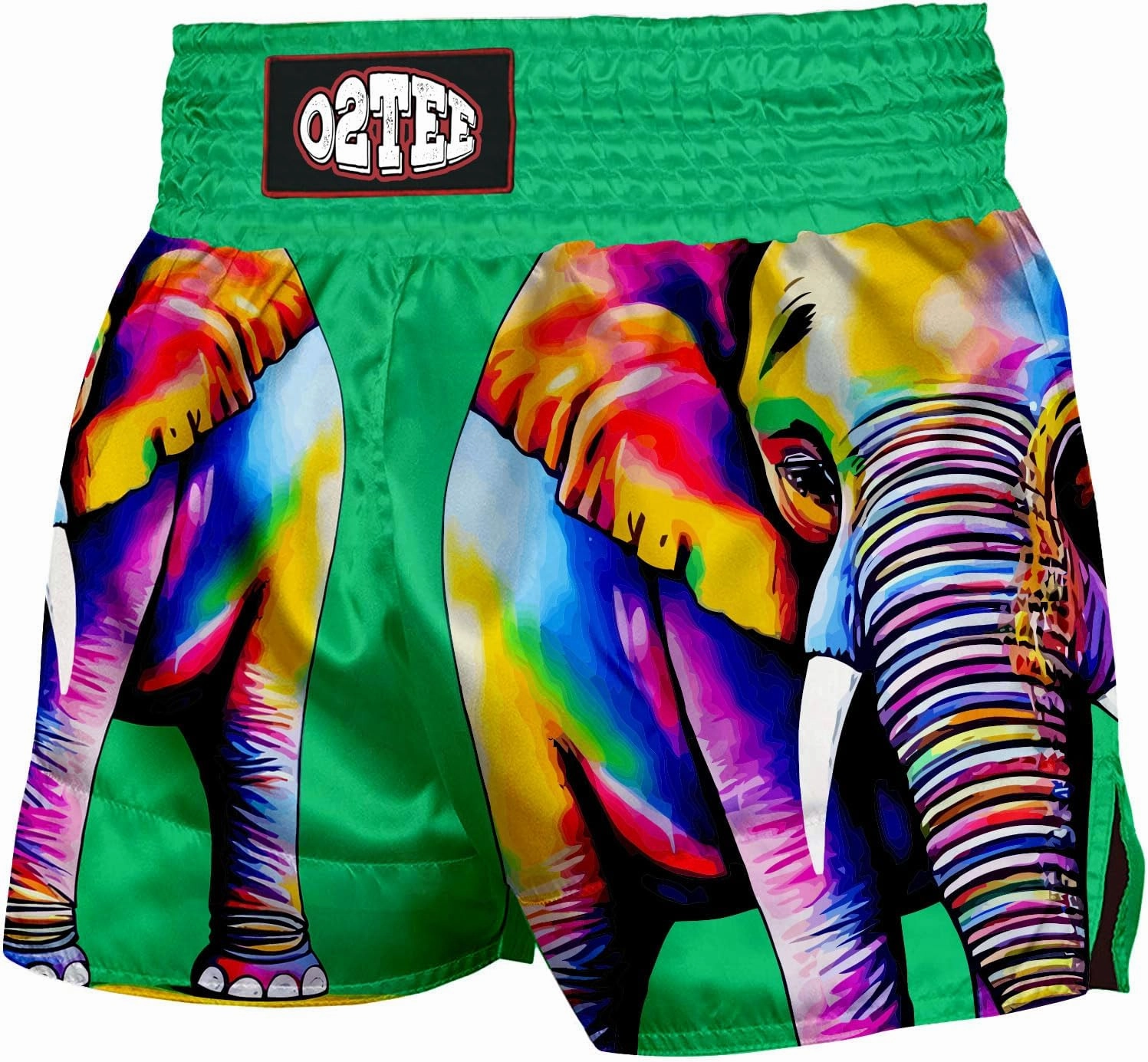 O2TEE Muay Thai Shorts Boxing Shorts MMA Kickboxing Traditional Styles Nation Shorts