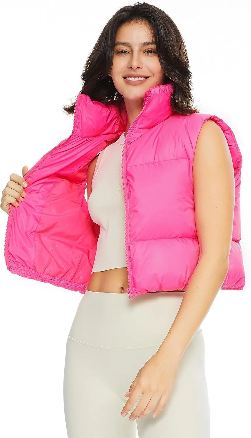 Orolay Women's Cropped Puffer Vest Winter Crop Down Vest Lightweight Sleeveless Outerwear Padded Gilet