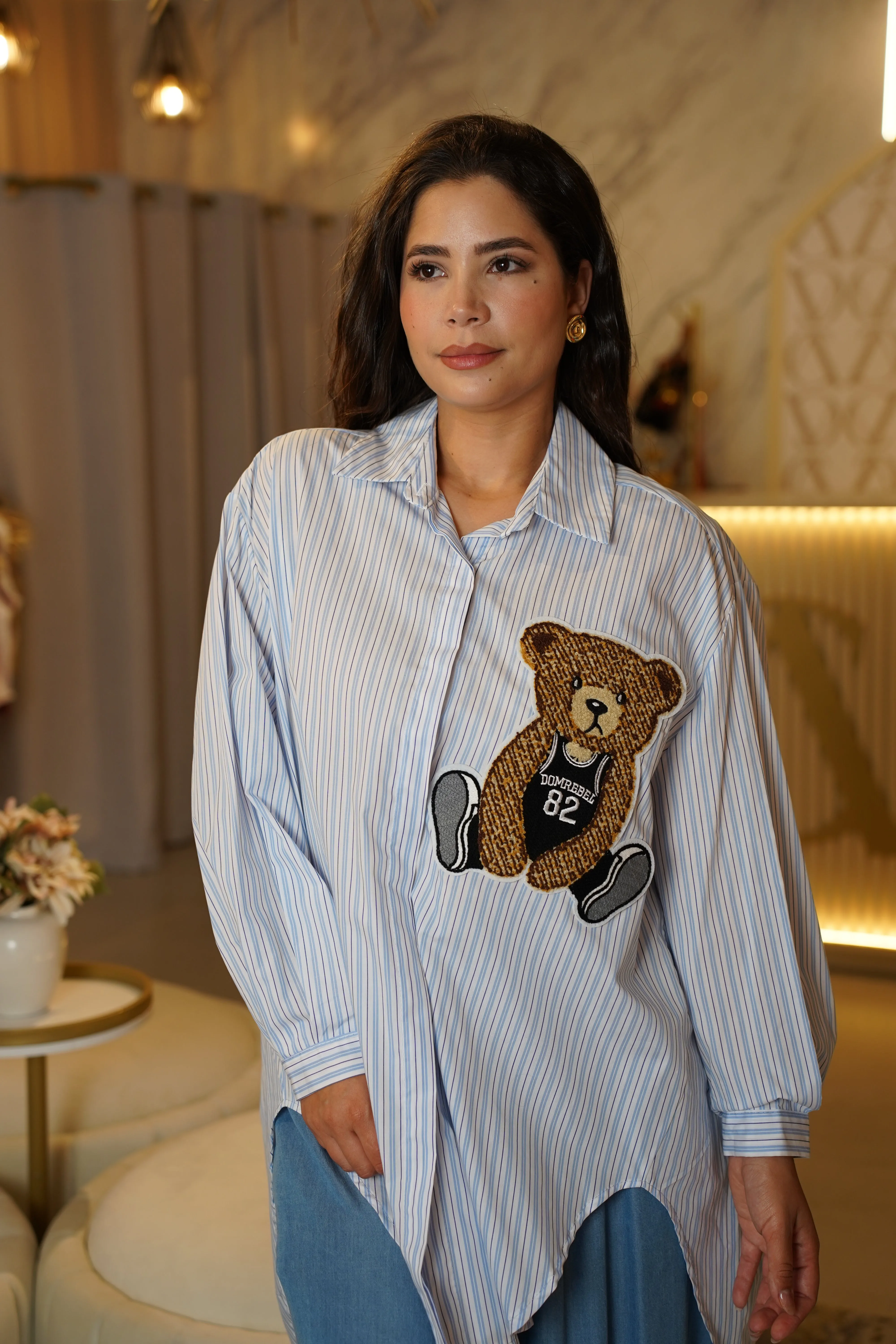 Osito Button Down – Playful Stripes with a Cute Twist