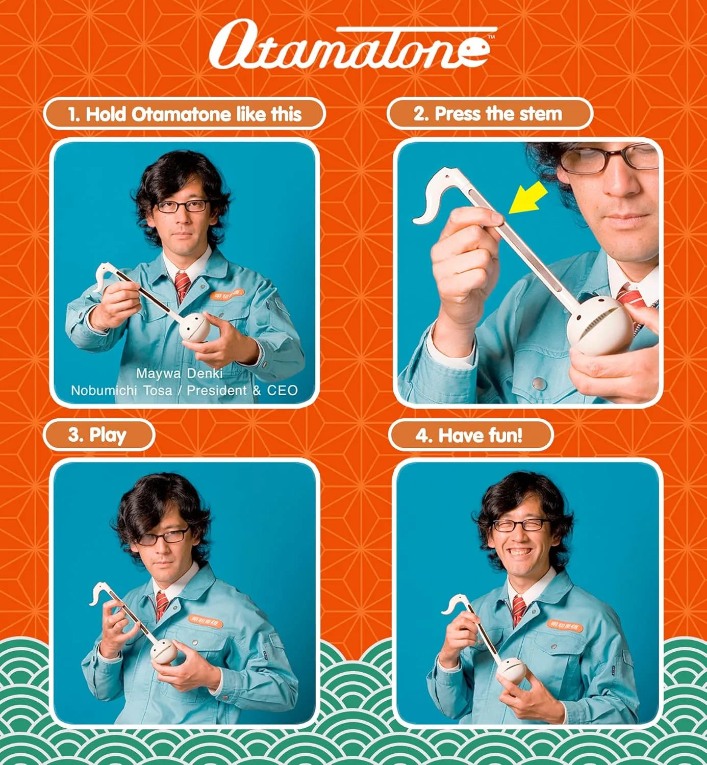 Otamatone Classic Lucky Cat [Officially Licensed] Japanese Character Electronic Musical Instrument Portable Synthesizer from Japan Maywa Denki for Children Kids and Adults Gift