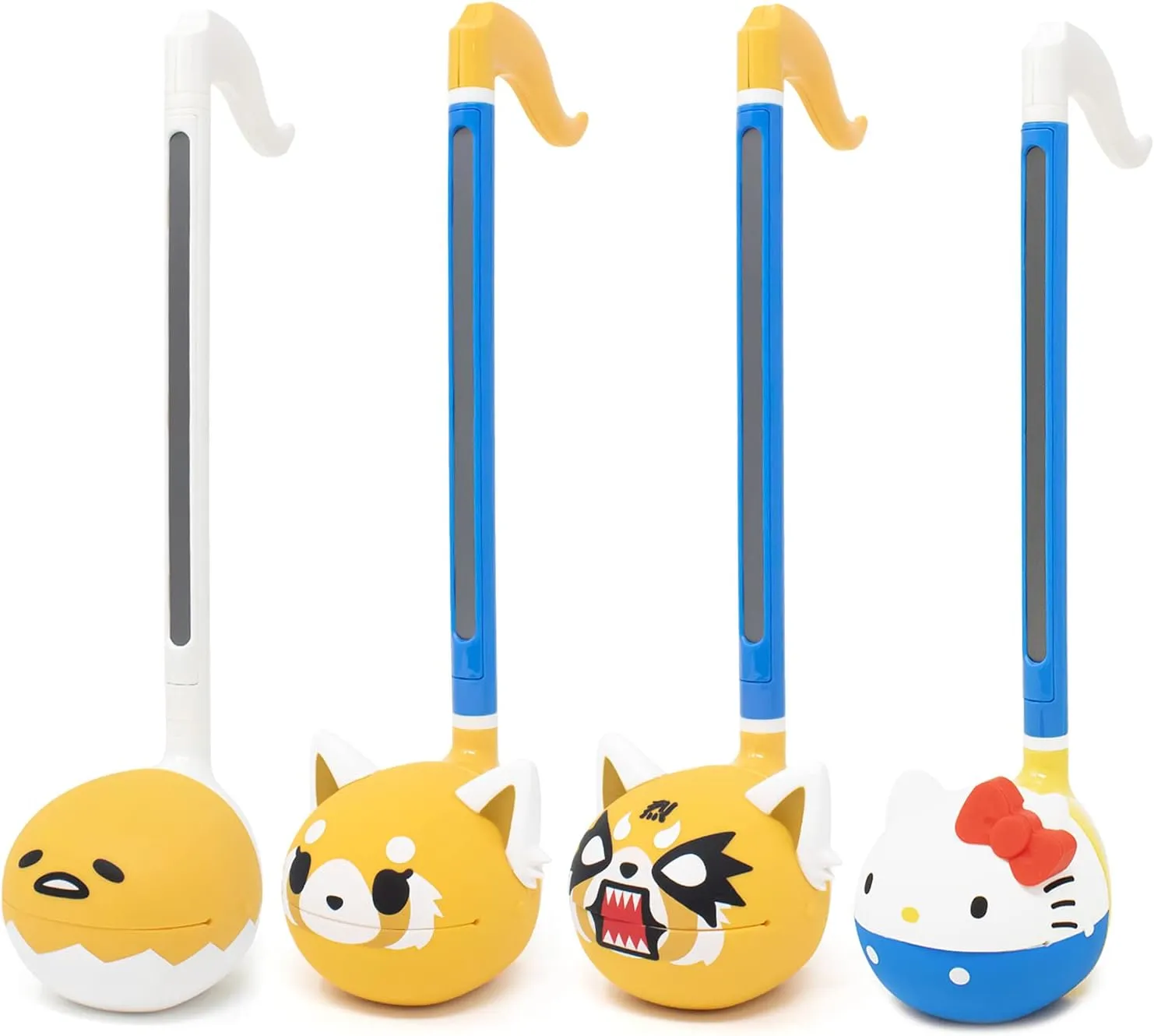 Otamatone Sanrio Special Edition(4 Pc. Set - Aggretsuko Sweet/Rage   Hello Kitty   Gudetama) - Electronic Musical Toy Instrument by Maywa Denki (Official Licensed) [w/ Song Sheet   Eng. Instructions]