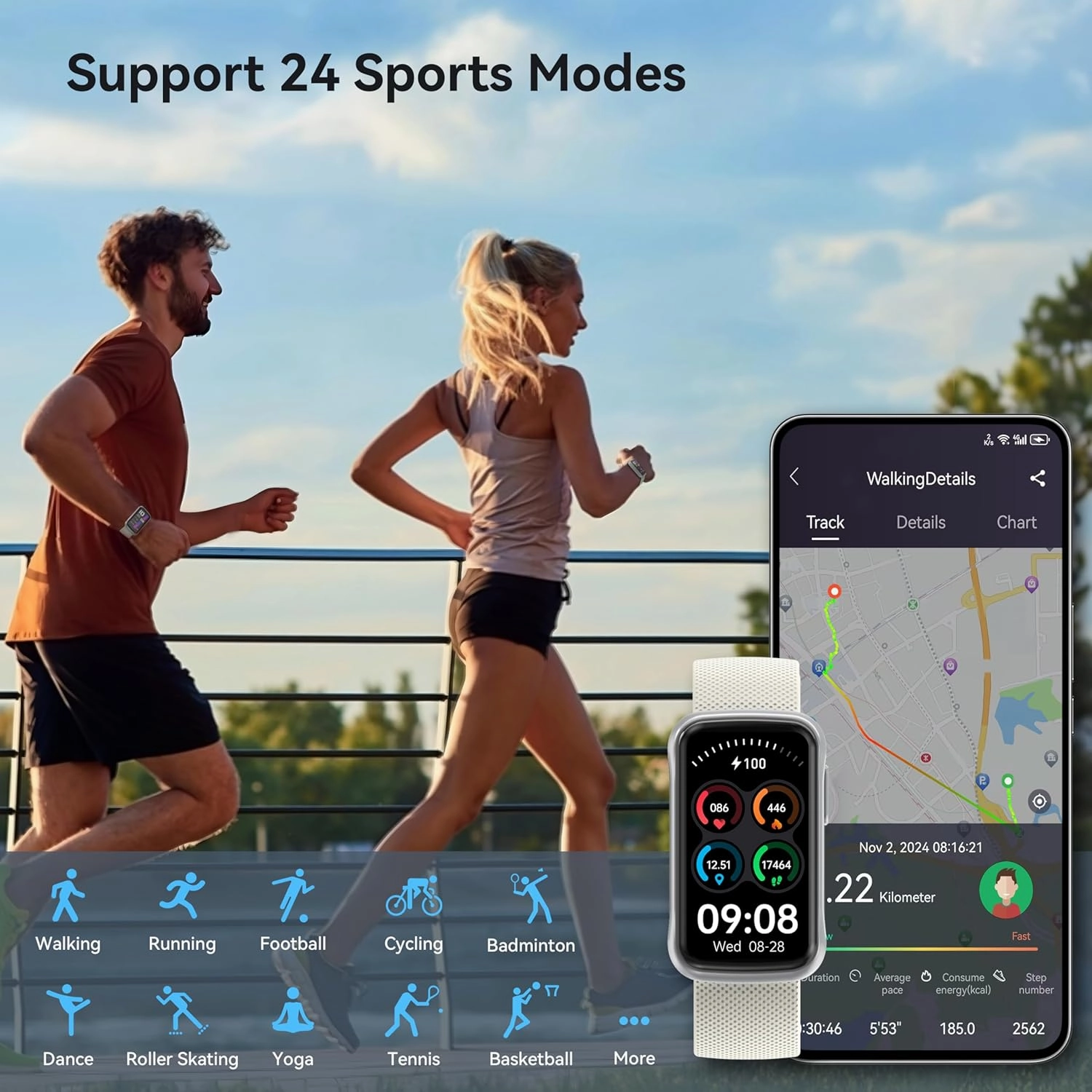 OUKITEL Fitness Tracker - Smart Watches for Women Men, 24/7 Heart Rate, Sleep Monitor, Tracker 120 Sports Modes Activity Trackers Smartwatch for Android iPhone(White & Green Bands Included)