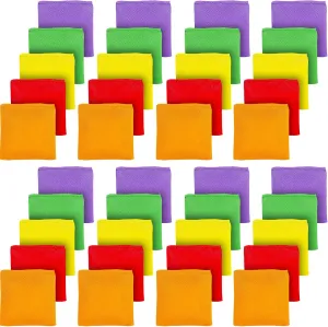 Outdoor Games,40 Pack Mini Bean Bags for Tossing,Nylon Beanbags for Cornhole Game,Bean Bag Toss Carnival Toy,Colorful Cornhole Bags,Sack Tossing Beanbags,2.4 x 2.4 Inch