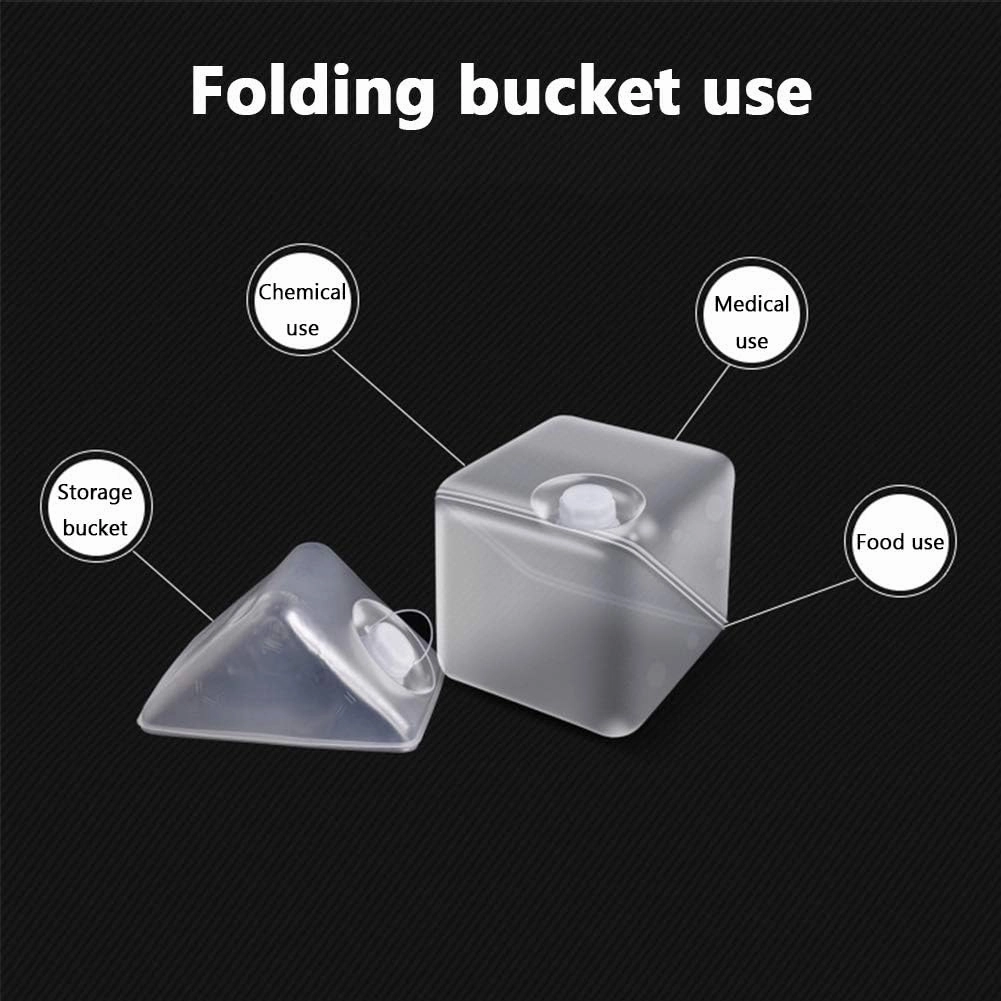 Outdoor Water Storage Bag with Valve Storage Bucket, Foldable Water Container, Portable Folding Camping Water Carrier, PE Kettle Water Storage Bucket*5,1L