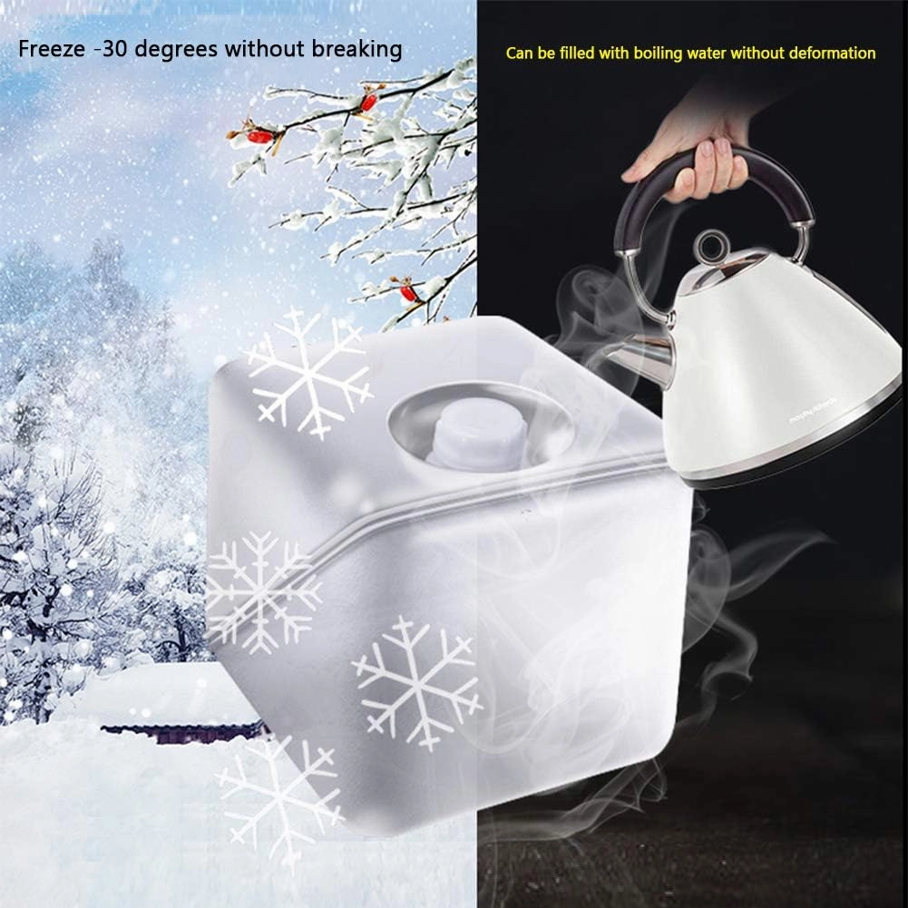 Outdoor Water Storage Bag with Valve Storage Bucket, Foldable Water Container, Portable Folding Camping Water Carrier, PE Kettle Water Storage Bucket*5,1L