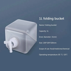 Outdoor Water Storage Bag with Valve Storage Bucket, Foldable Water Container, Portable Folding Camping Water Carrier, PE Kettle Water Storage Bucket*5,1L