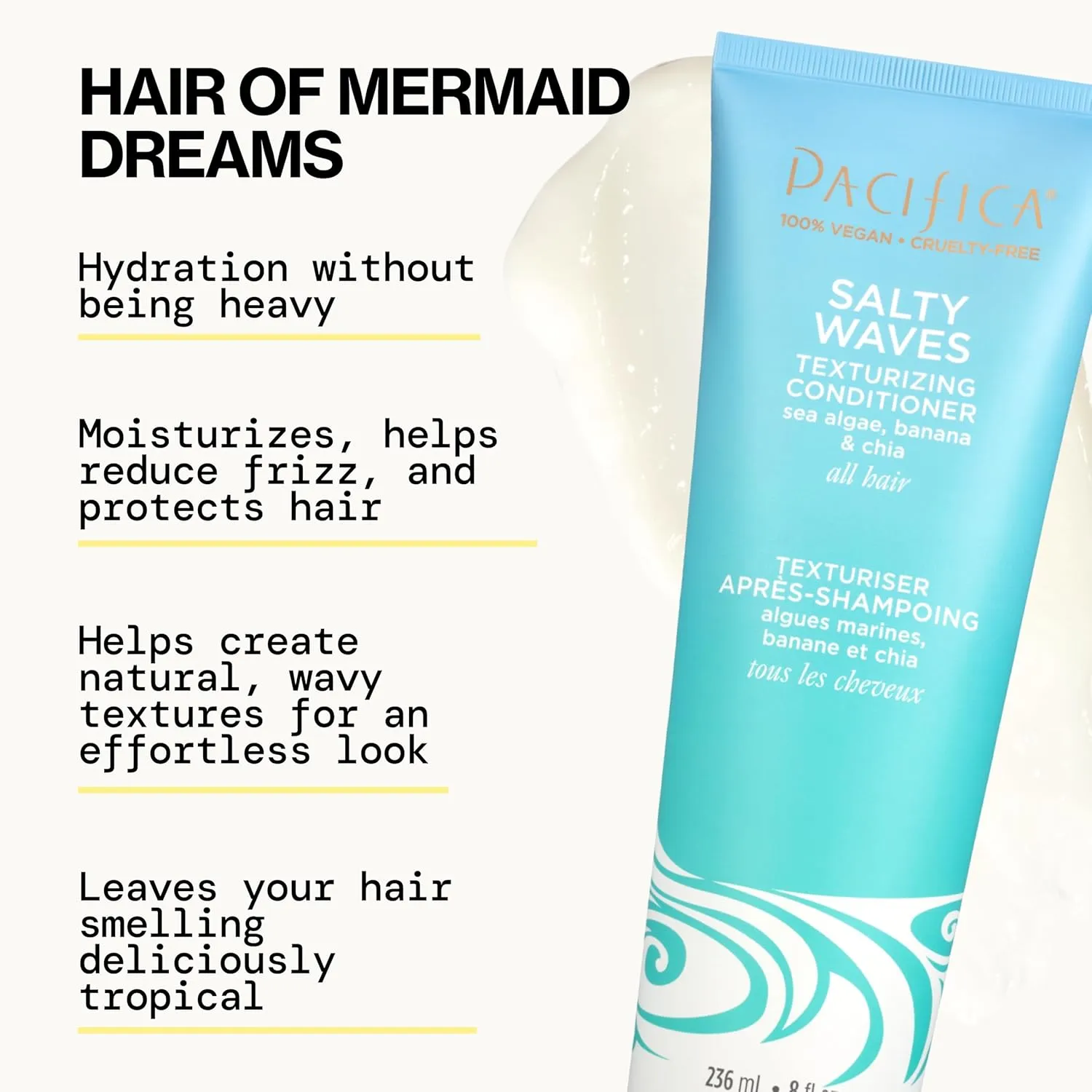 Pacifica Beauty Salty Waves Texturizing Shampoo   Texturizing Conditioner | For All Hair Types | Perfect and Effortless Beach Hair | 100% Vegan & Cruelty Free | Sulfate   Paraben Free