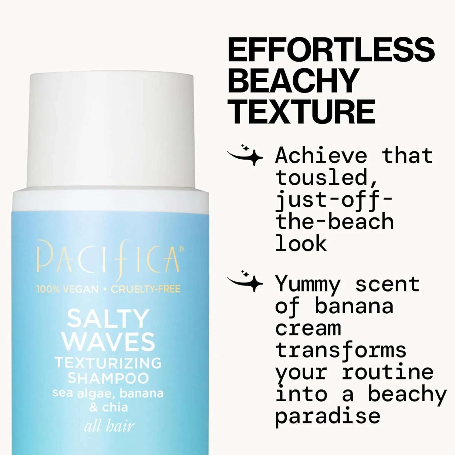 Pacifica Beauty Salty Waves Texturizing Shampoo   Texturizing Conditioner | For All Hair Types | Perfect and Effortless Beach Hair | 100% Vegan & Cruelty Free | Sulfate   Paraben Free