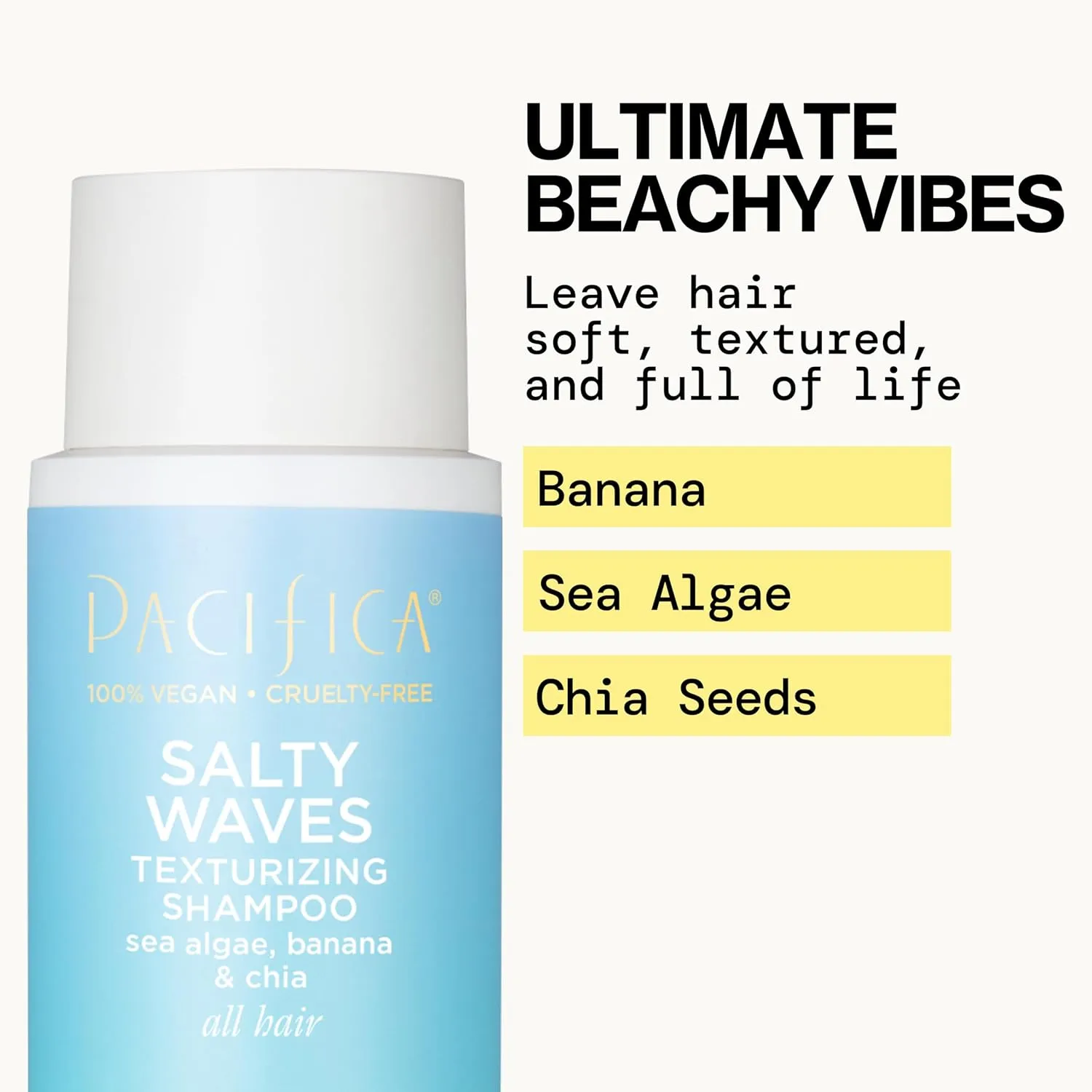 Pacifica Beauty Salty Waves Texturizing Shampoo   Texturizing Conditioner | For All Hair Types | Perfect and Effortless Beach Hair | 100% Vegan & Cruelty Free | Sulfate   Paraben Free