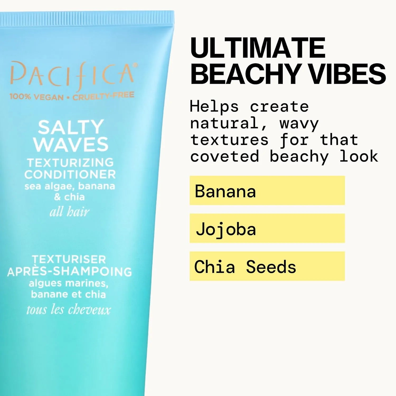 Pacifica Beauty Salty Waves Texturizing Shampoo   Texturizing Conditioner | For All Hair Types | Perfect and Effortless Beach Hair | 100% Vegan & Cruelty Free | Sulfate   Paraben Free