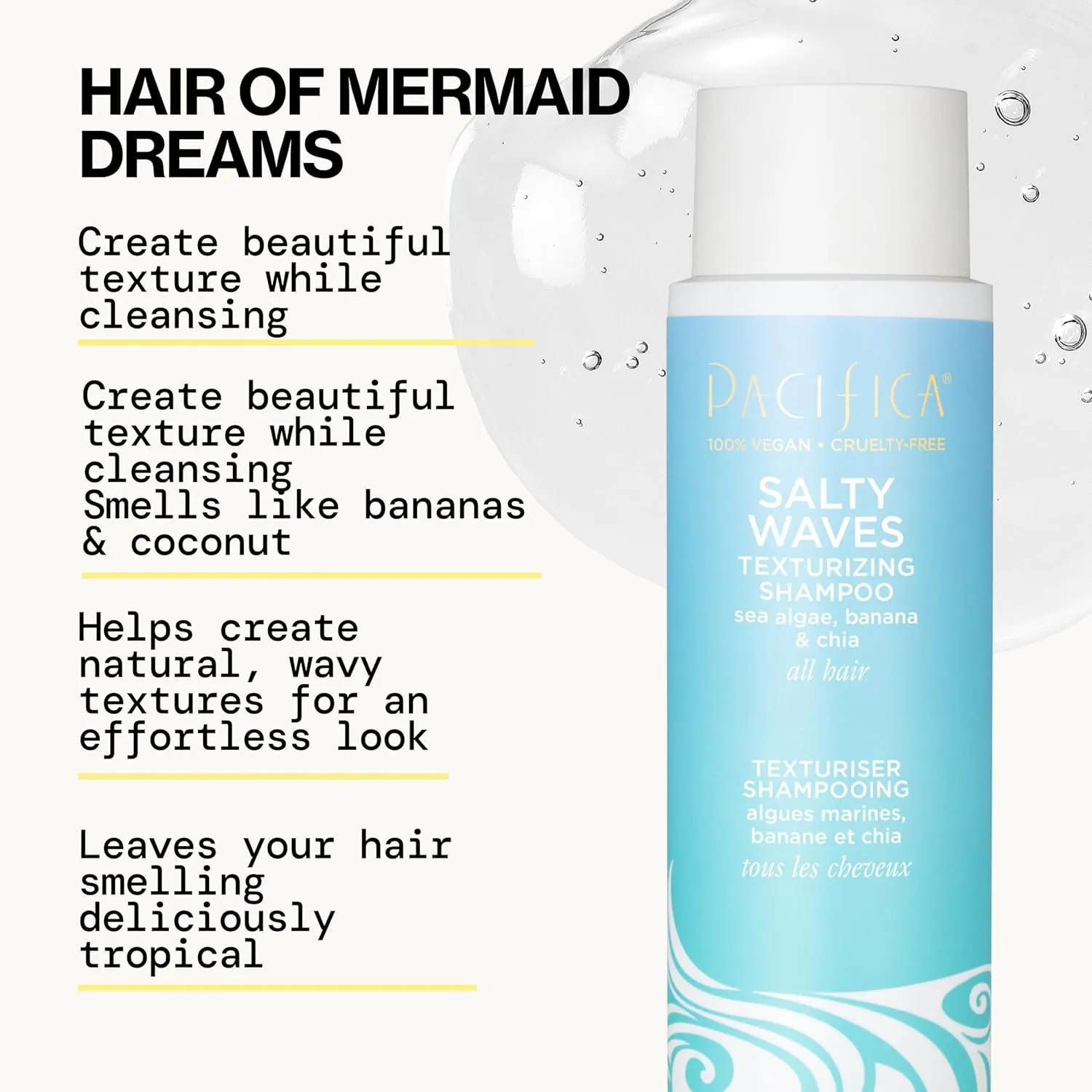 Pacifica Beauty Salty Waves Texturizing Shampoo   Texturizing Conditioner | For All Hair Types | Perfect and Effortless Beach Hair | 100% Vegan & Cruelty Free | Sulfate   Paraben Free