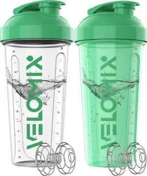 Pack Of 2-28 Oz Protein Shaker Bottles for Protein Mixes - 2x Wire Whisk, Leak Proof Shaker Cups, Protein Shaker Bottle Pack, Shakers for Protein Shakes-Turquoise & Transparent