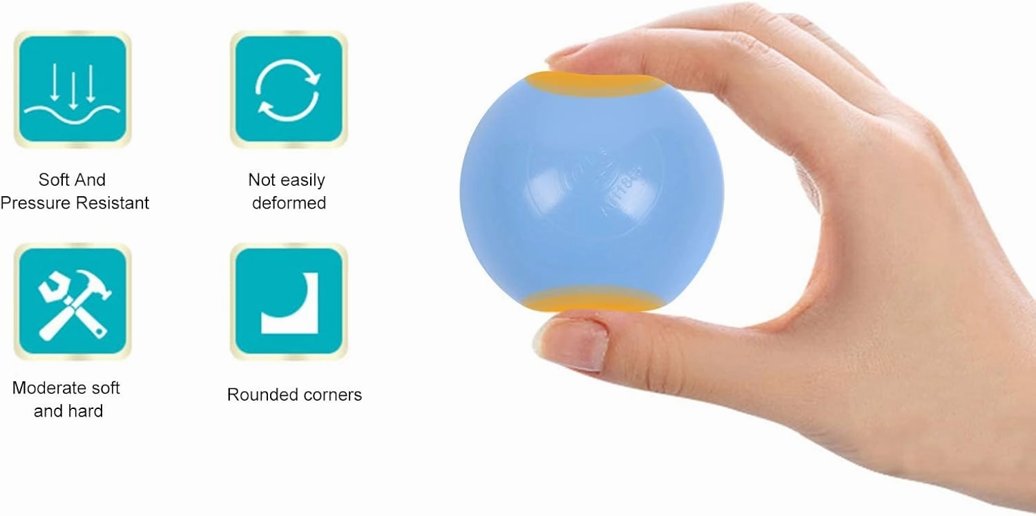 Pack of 100 Plastic Balls, 2.2 inches/5.5 cm, BPA Free Pit Balls Crush Proof Ocean Balls Phthalate Free for Boys Girls Toddlers Indoor Outdoor