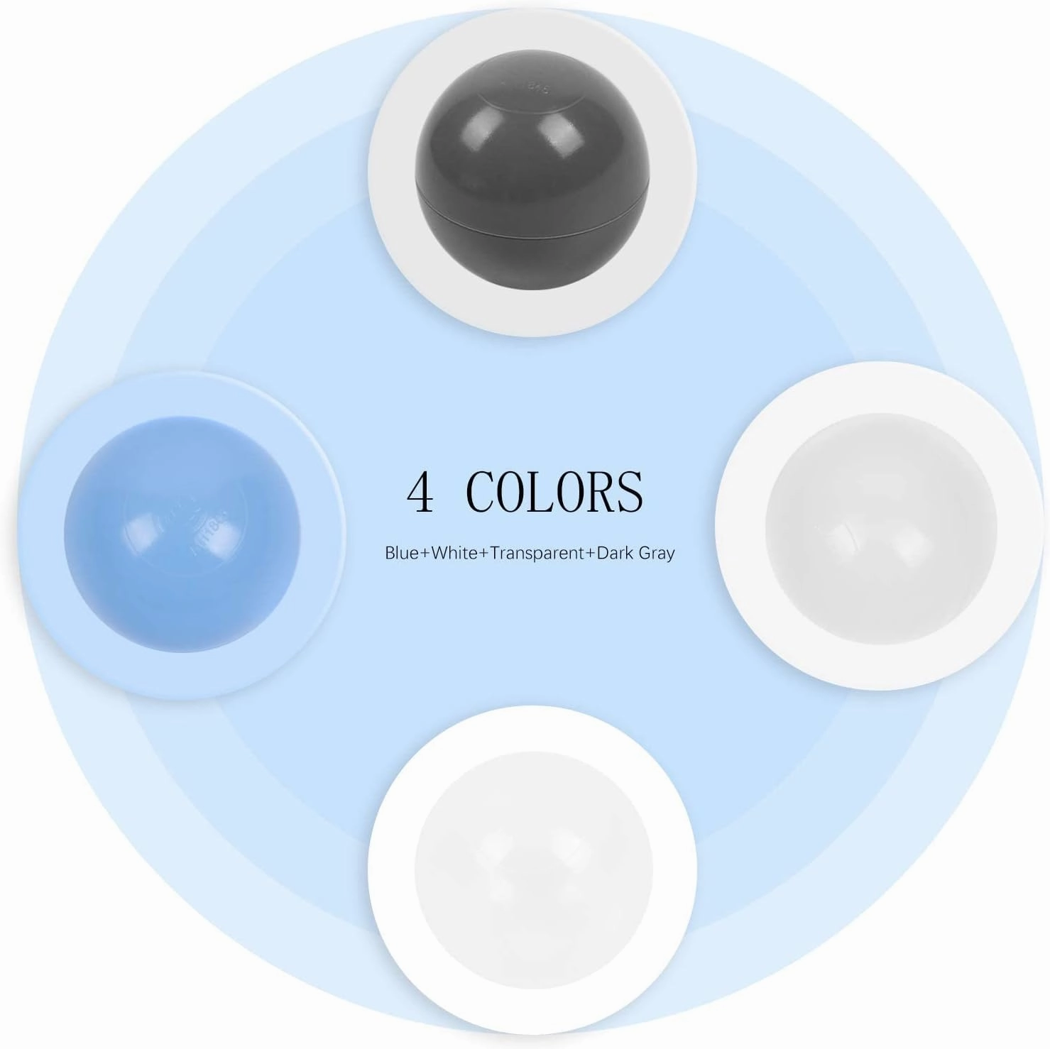 Pack of 100 Plastic Balls, 2.2 inches/5.5 cm, BPA Free Pit Balls Crush Proof Ocean Balls Phthalate Free for Boys Girls Toddlers Indoor Outdoor