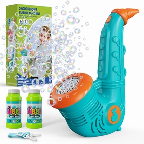 PANACARE Saxophone Bubble Machine for Children, Automatic Bubble Machine with Lanyard /10000  Bubbles/Min with Solution for Wedding/Birthday/Party/Easter, Bubble Toy Gift for Boys and Girls