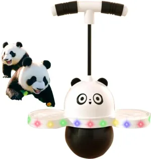 Panda Pogo Ball with Colorful Light for Kids & Adults Up to 150 lbs, Balance Coordination Trick Bounce Board Indoor Outdoor Toys Pogo Jumper Gifts for Boys Girls Back to School