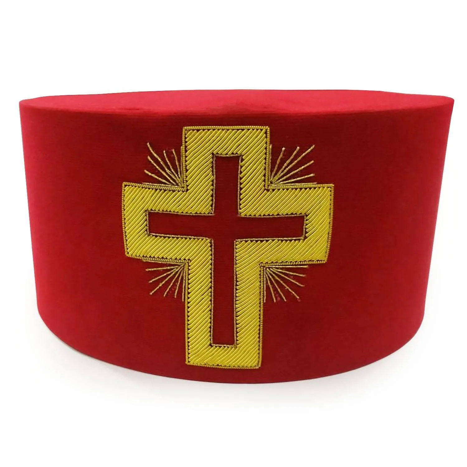 Past Commander Knights Templar Crown Cap - Red Passion Cross