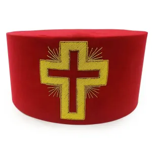 Past Commander Knights Templar Crown Cap - Red Passion Cross