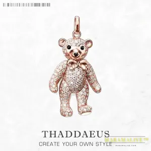 Pendant Rose Gold Teddy Bear Brand New 925 Sterling Silver Cute Jewelry Europe Accessorie Gift For Woman