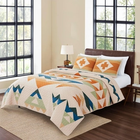 PENDLETON Solstice Canyon Quilt Set - Cotton Quilt with Colorful Canyon-Inspired Design, Machine Washable, Reversible, Includes Shams, Available in Twin, Full/Queen and King Sizes (King)