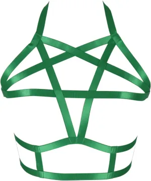 Pentagram Body Harness for Women Bra Lingerie cage Top Punk Plus Size Chest Strap Belts Halloween Festival Rave