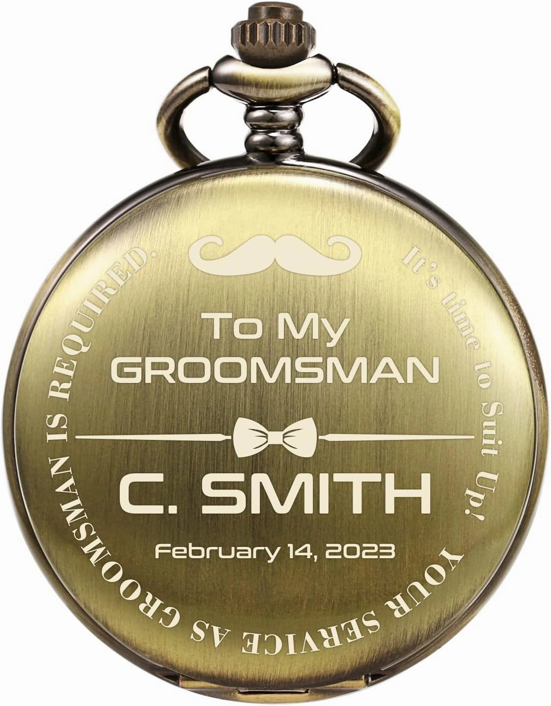 Personalized Pocket Watch for Groomsmen Best Man Custom Engraved Pocket Watches Proposal Gift for Man Wedding Gifts, Groomsman Gifts for Men