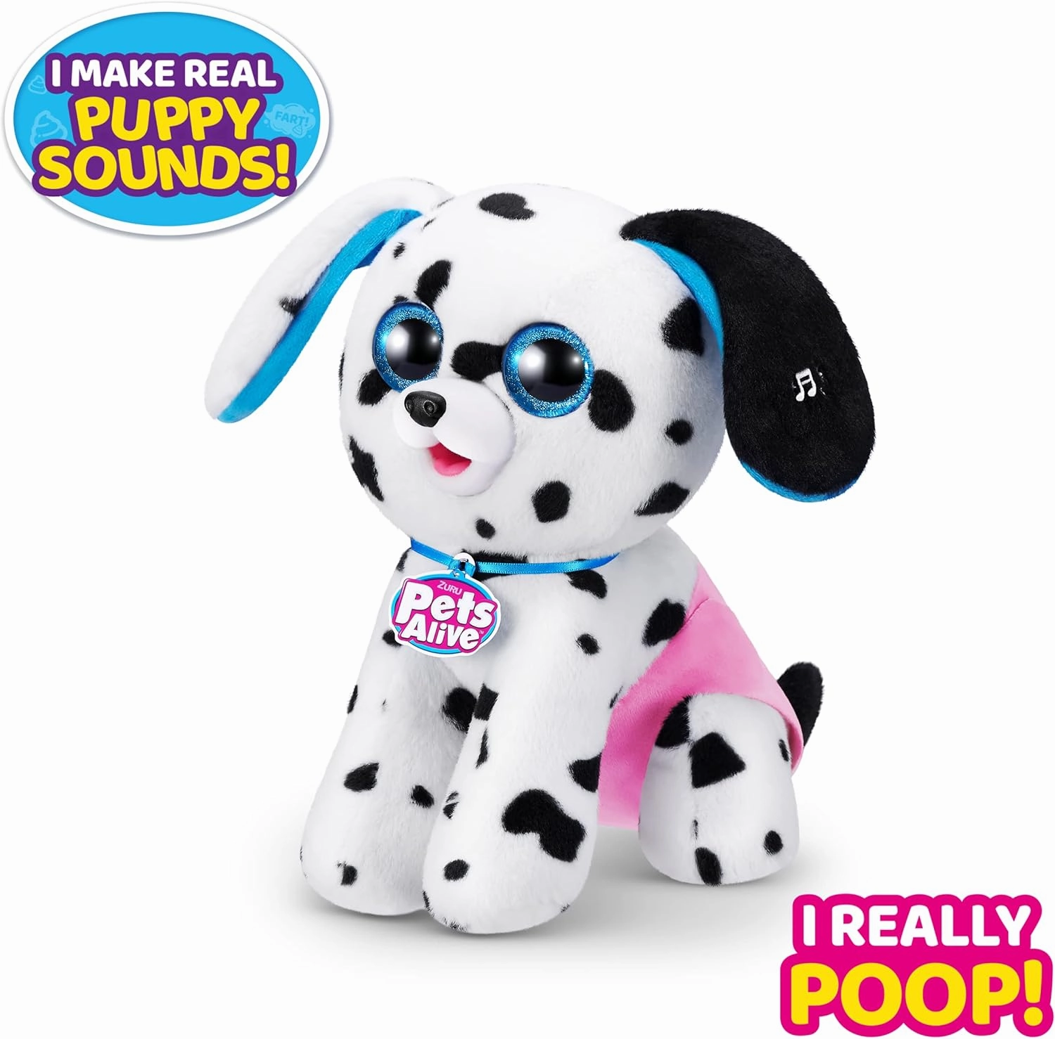 Pets Alive Pooping Puppies (Dalmatian) by ZURU Surprise Puppy Plush, Ultra Soft Plushies, Interactive Toy Pets, Electronic Pet Puppy for Girls and Children