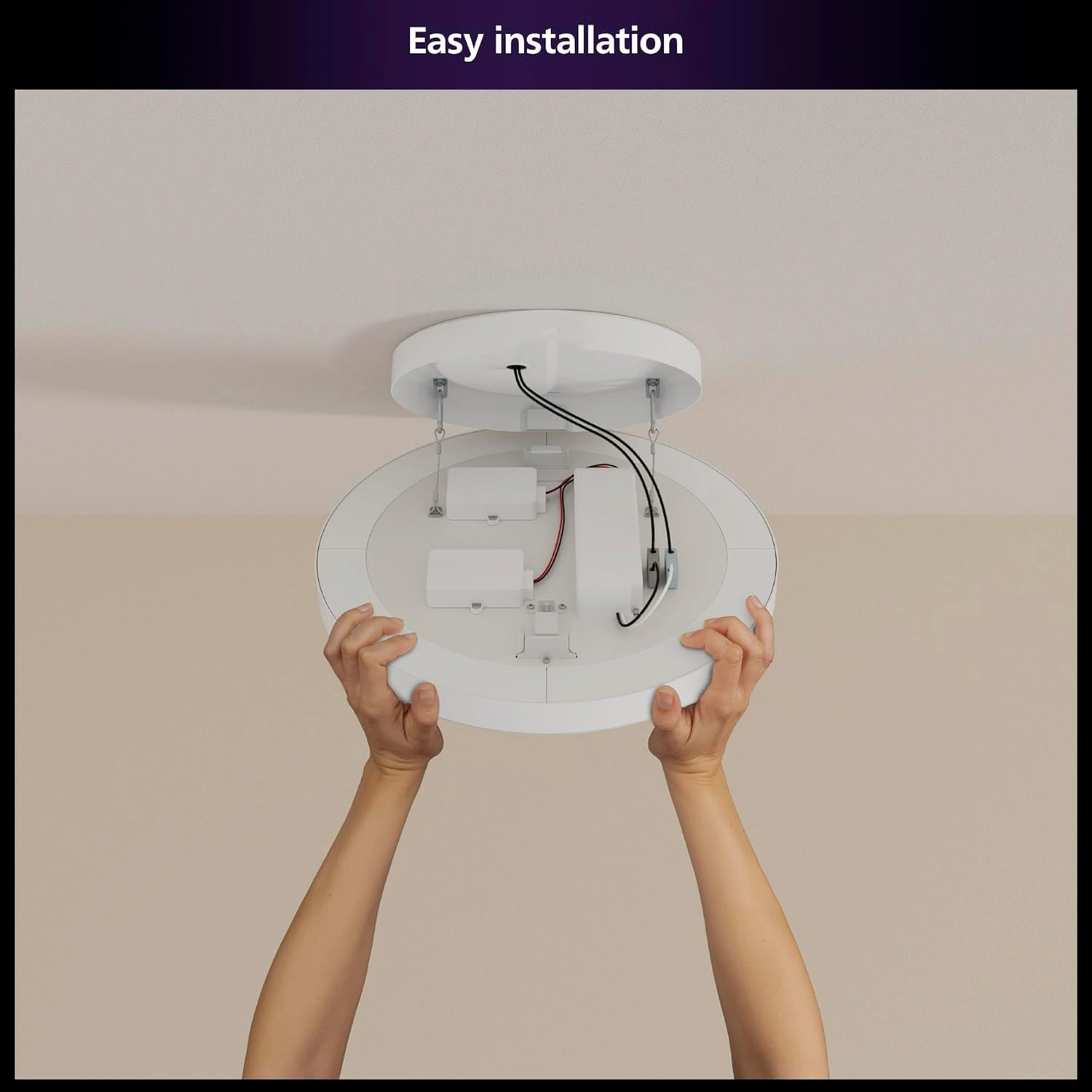Philips Hue Datura Smart Ceiling Panel (Large Round 2.49 in x 22.60 in) White & Color Light, Bluetooth Compatible, Voice Control with Alexa, Apple Home & Google Assistant†?