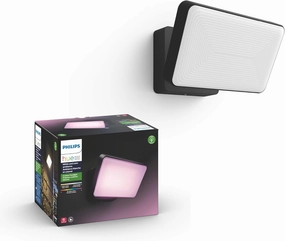 Philips Hue Discover Outdoor Smart Flood Light Fixture, Black - 15W, White and Color Ambiance LED Color-Changing Light - 1 Pack - Requires Hue Bridge - Control with Hue App and Voice - Weatherproof